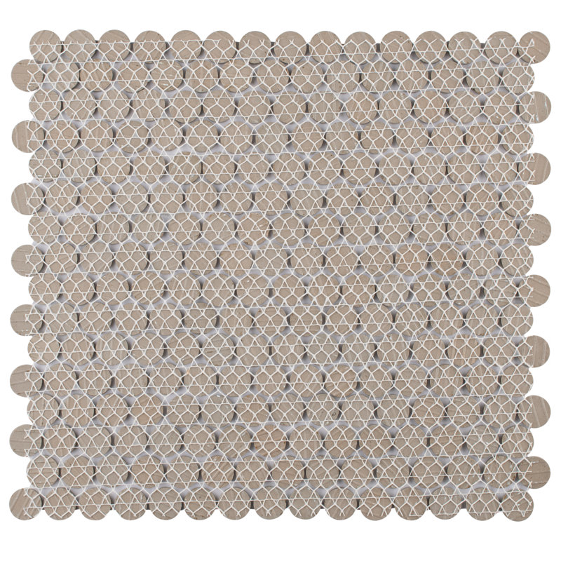 Hudson 0.8" x 0.8" Porcelain Penny Round Mosaic Wall & Floor Tile, Blue