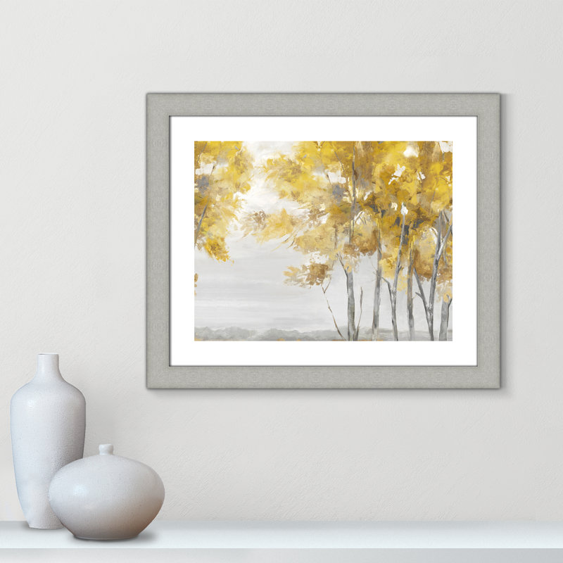 Jaune altruiste - Art encadré autoportant, Cadre argent brossé, H 23 po x l 27 po x P 1,25 po
