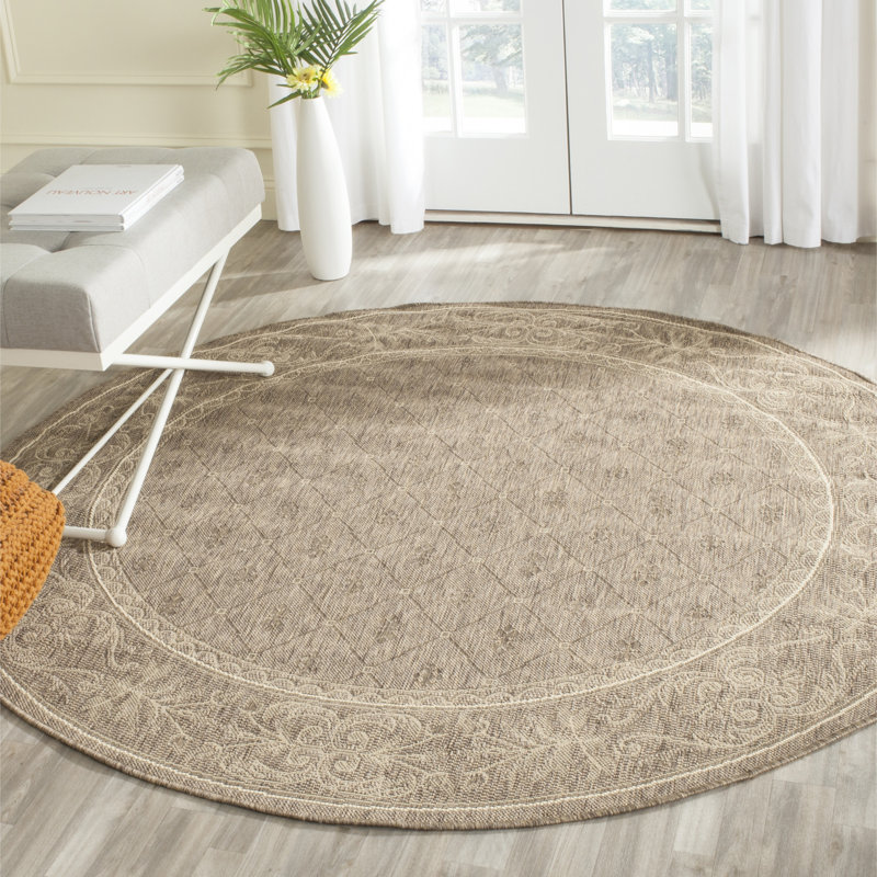 Claudinette Performance Abstract Indoor/Outdoor Area Rug, Round 6'7"
