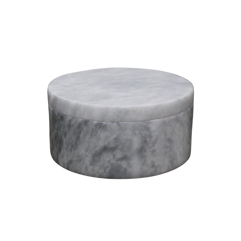 Round Marble Keepsake Box - Badal Gray