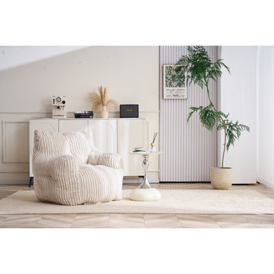 Fauteuil à billes en tissu velours côtelé 010-Soft