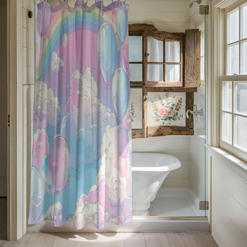 Balloon Symphony - Premium Shower Curtain, 74"H x 71"W