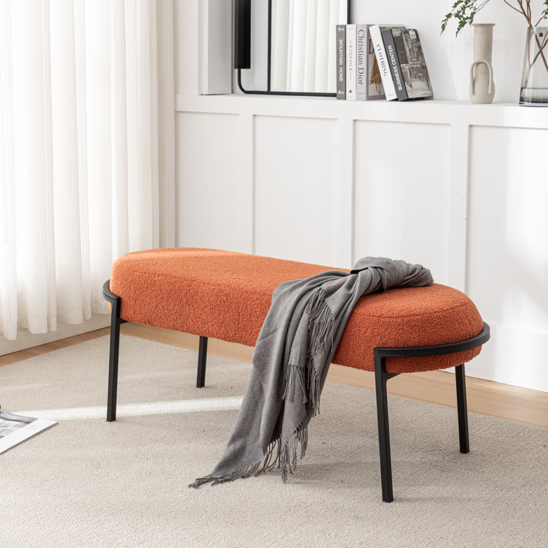 Jolanta Upholstered Bench, Orange