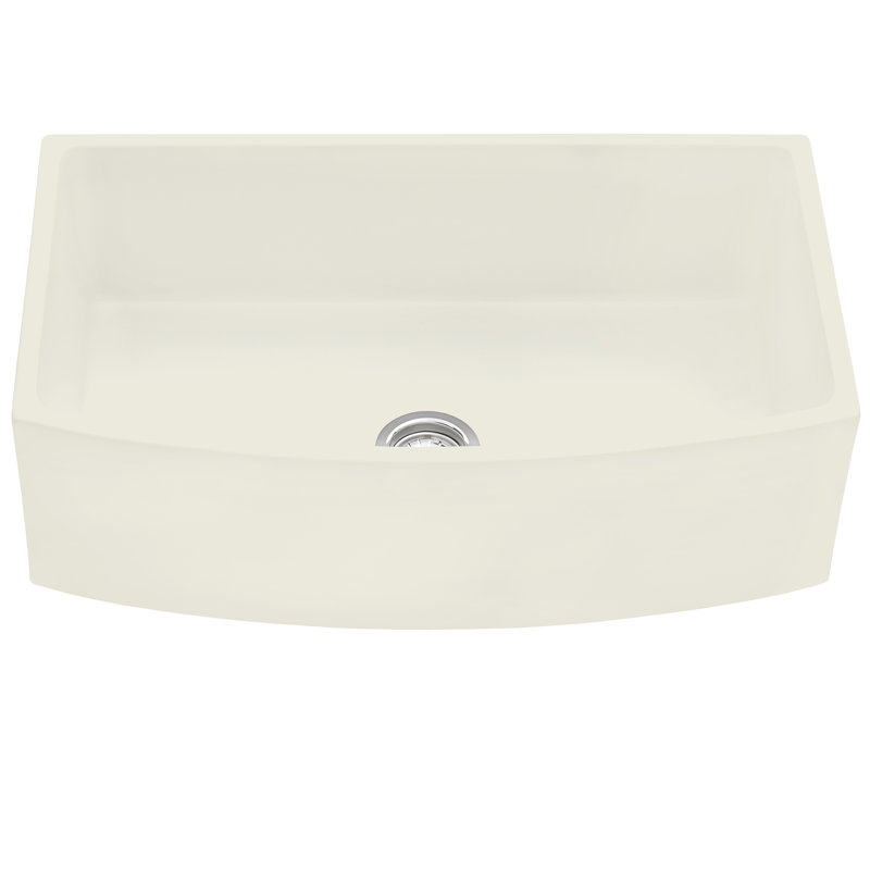 Ruvati 33" L x 20" W Farmhouse Kitchen Sink, Satin