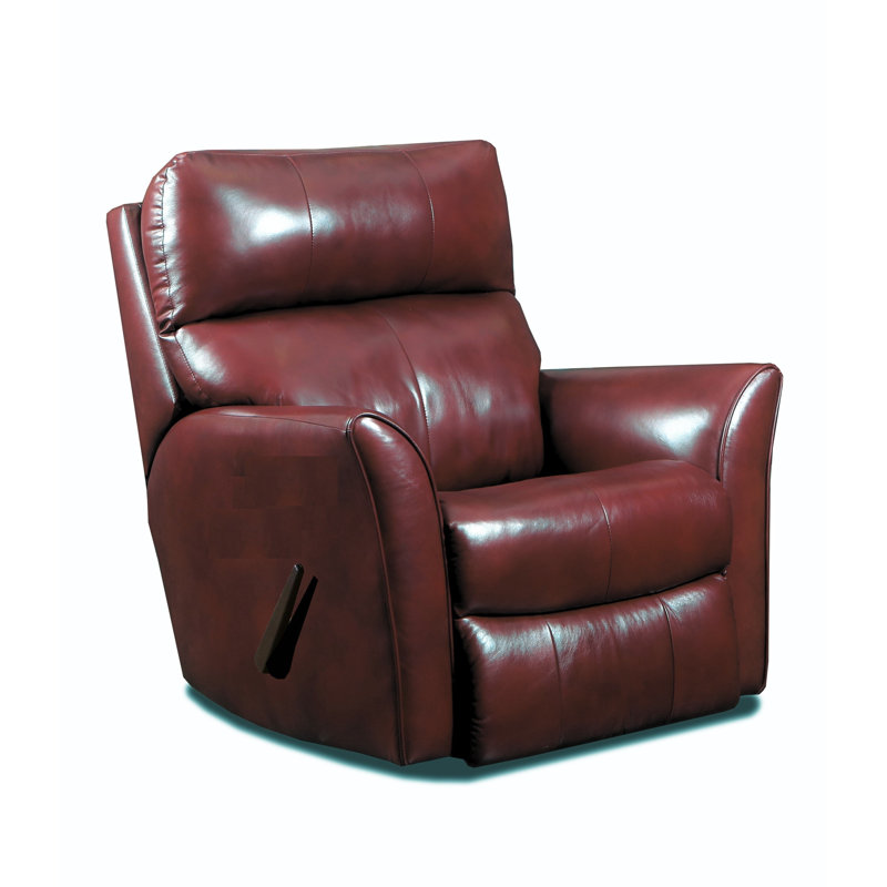Fauteuil inclinable et berçant en cuir Stardust, Berçant, Rouge