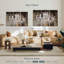 Ensemble de 3 pièces de vieux lustre en cristal sur toile Old-846144501