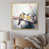 Toile avec cadre flottant or