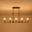 Mid-Century 5-Light Clear Glass Linear Chandelier