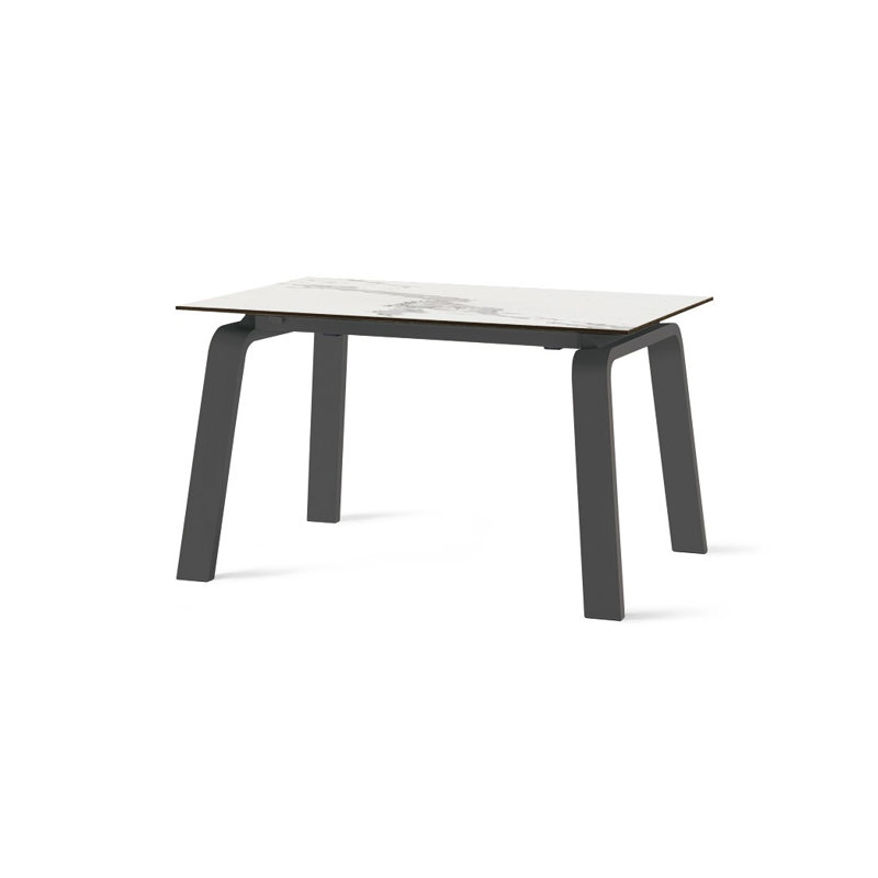 Austell Dining Table, 75cm H x 160cm L x 90cm W, Graphite Stoneware, Graphite