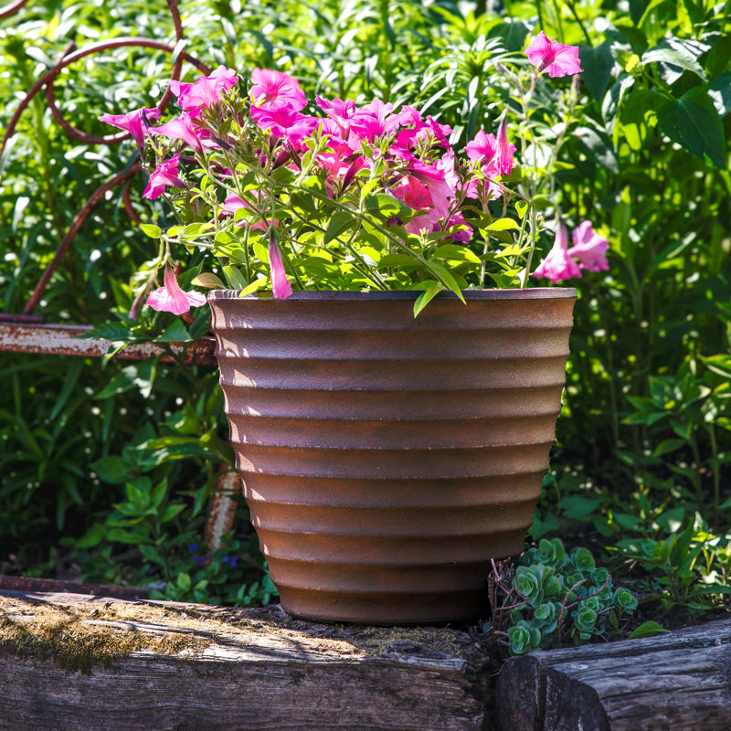 Pot de fleurs extérieur en polyrésine Swind, H 11,25 po x l 13 po x P 13 po, 2