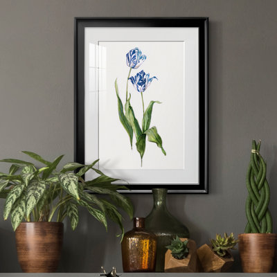 Peinture botanique bleue vive II