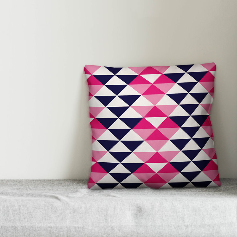  Coussin extérieur bleu marine à triangles Geo