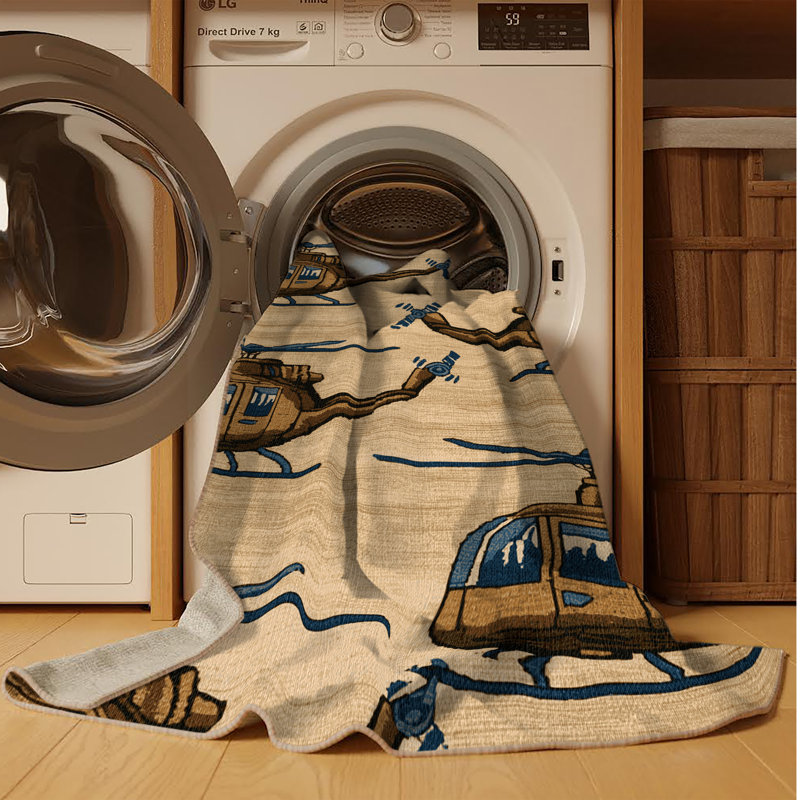 Tapis beige lavable à la machine, Rectangle 4pi x 6 pi
