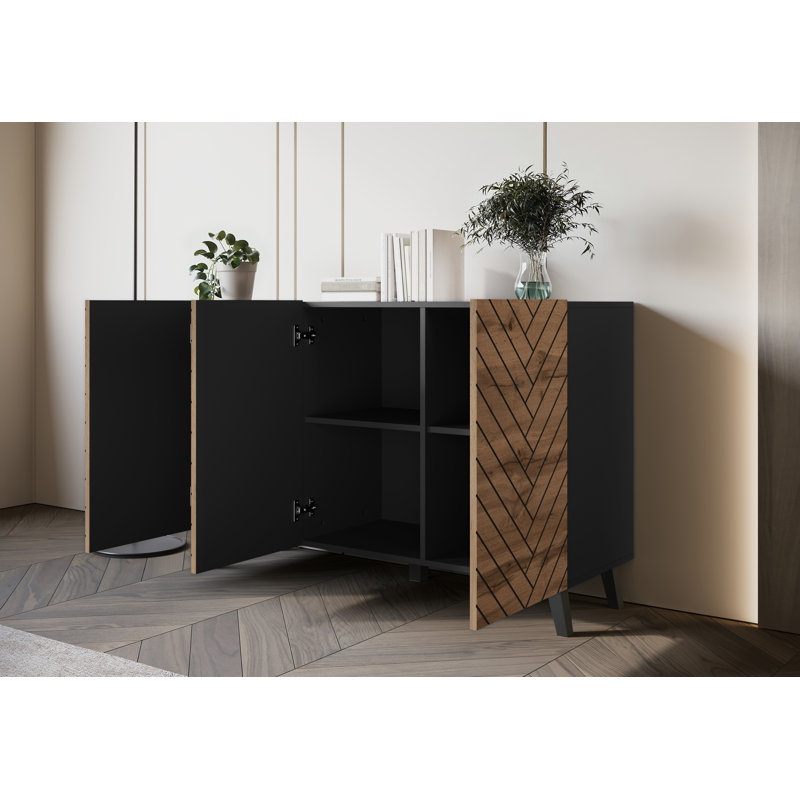 Demitric 120 cm W Sideboard, Grey/Brown