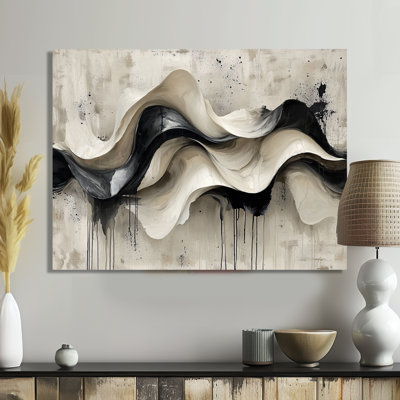 Rhythmic Drizzle - Abstract Modern Waves Wall Art