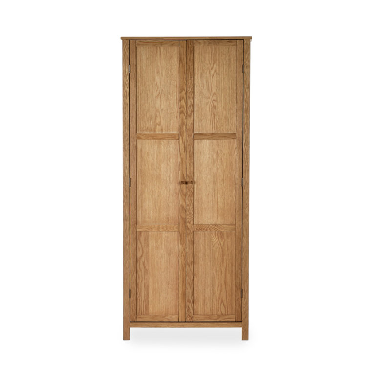 Buddleia 2 Door Solid + Manufactured Wood Wardrobe, Brown