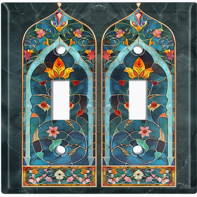 Couvercle de plaque d'interrupteur en métal; Impression sur panneau à bascule de taille standard US 2 - Art Nouveau