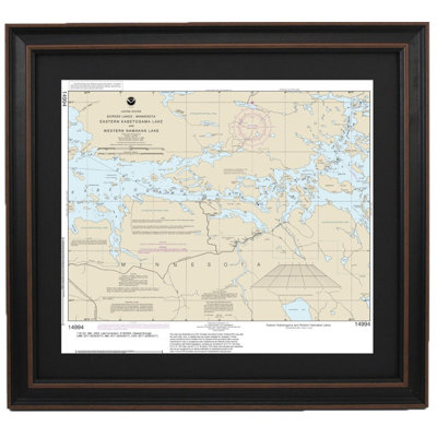 Ouest du lac Namakan, est du lac Kabetogama, Minnesota | Carte nautique | Reproduction encadrée