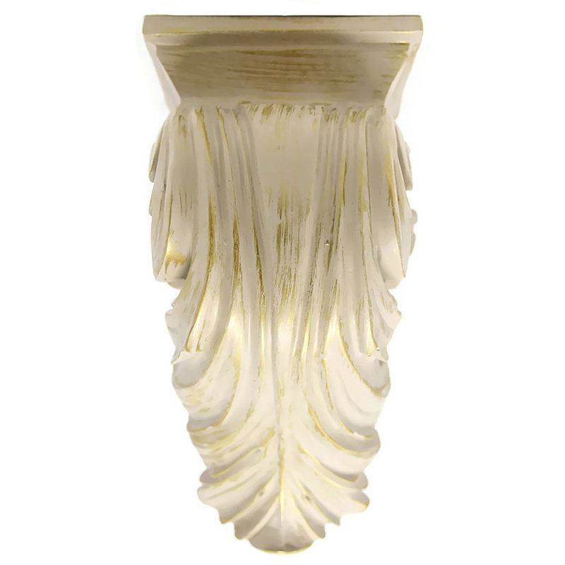 Brilon Polyresin Mounting Bracket, Gilded French White