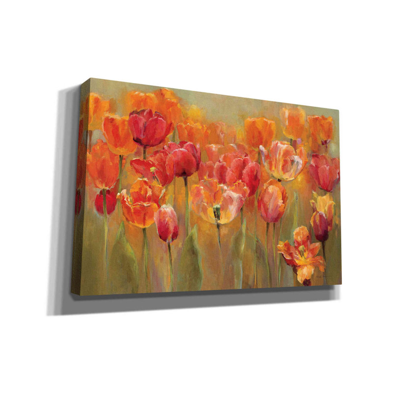 «Tulips In The Midst III» par Marilyn Hageman, art mural sur toile, H 26 po x l 40 po x P 1,5 po