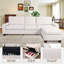 112" Wide L-Shaped Chenille Sofa Modular Sofa Sectional Storage Sofa-1944996445