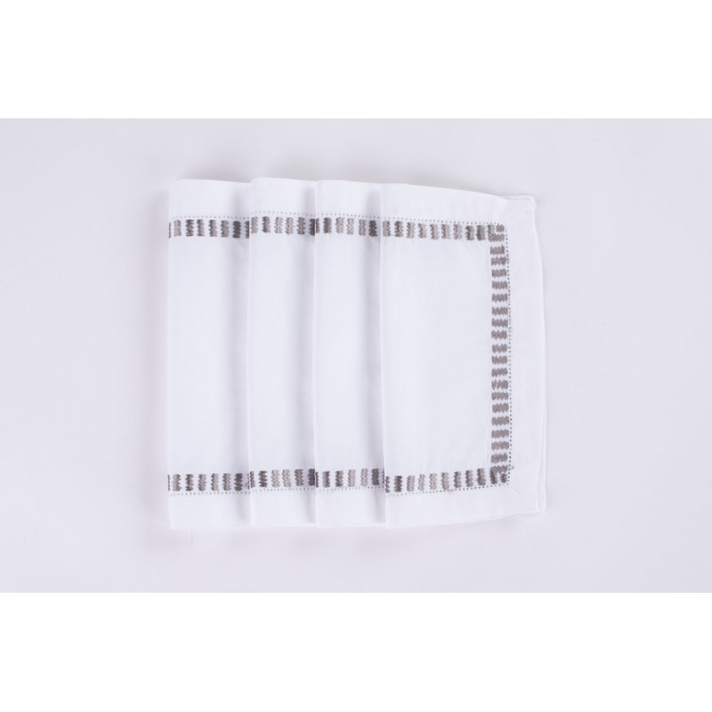 SERENA COCKTAIL NAPKIN SET (Set of 4), Grey