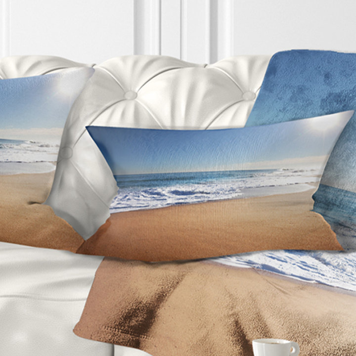 Oreiller de mer avec coussin lombaire soleil, Rectangle 12" x 20"