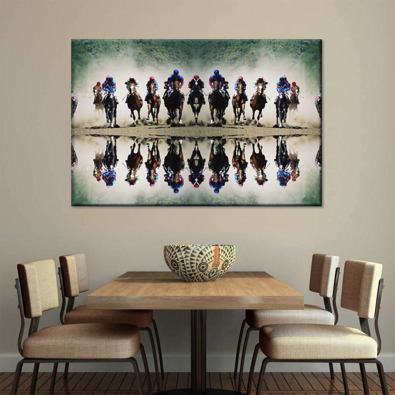 «Horse Racing Sport» sur toile, H 8 po x l 12 po x P 1 po