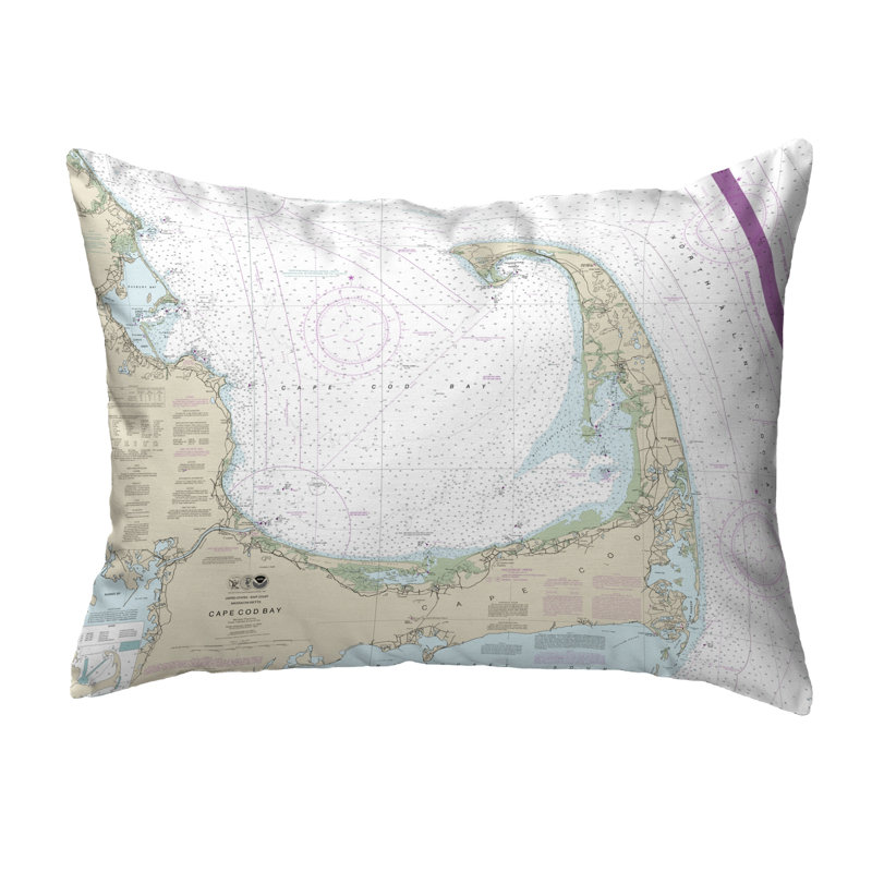 Nautical Map Outdoor Reversible Throw Pillow