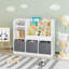 Bibliothèque et bibliothèque pour enfants, bibliothèque multifonctionnelle avec 3 tiroirs pliables en tissu, présentoir de bibliothèque