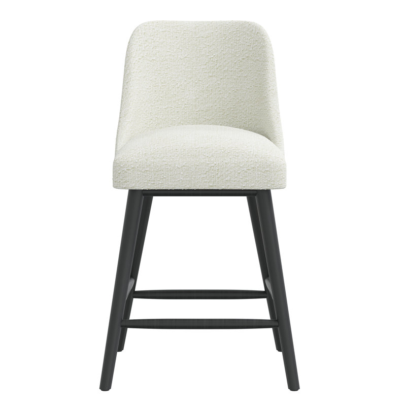 Tabouret Gallie, Tabouret de comptoir (siège d'une hauteur de 27 p, Noir, Boucle neige classique