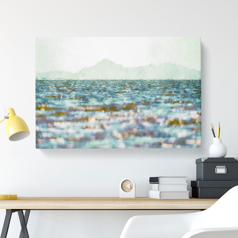 Mountain Above Ocean Ripples - Wrapped Canvas, 40cm H x 60cm W x 3cm D