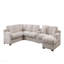 Canapé modulaire en chenille de 141,5 po en chenille beige avec méridienne, porte-gobelets et ports de recharge-418017154