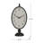 8.5X5x17.5" Vintage-Inspired Black Oval Table Clock With White Face And Pedestal Base