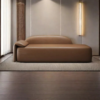 Nishu Faux Leather Chaise Lounge