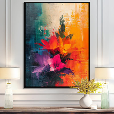 «Blossoming Tropical Flowers Collage», impression d'art floral abstrait