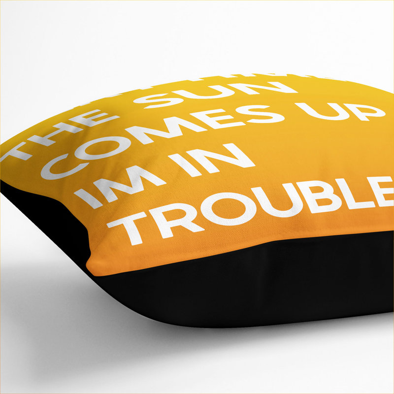 Everytime the Sun Comes up Typography Scatter Cushion, 40cm H x 40cm W x 15cm D, Black