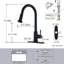 Robinet de cuisine rétractable à poignée simple avec jet avancé 3 modes-77451959