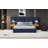 Velvet Bed Frame/Vertical Channel Tufted Wingback Headboard-1869753873