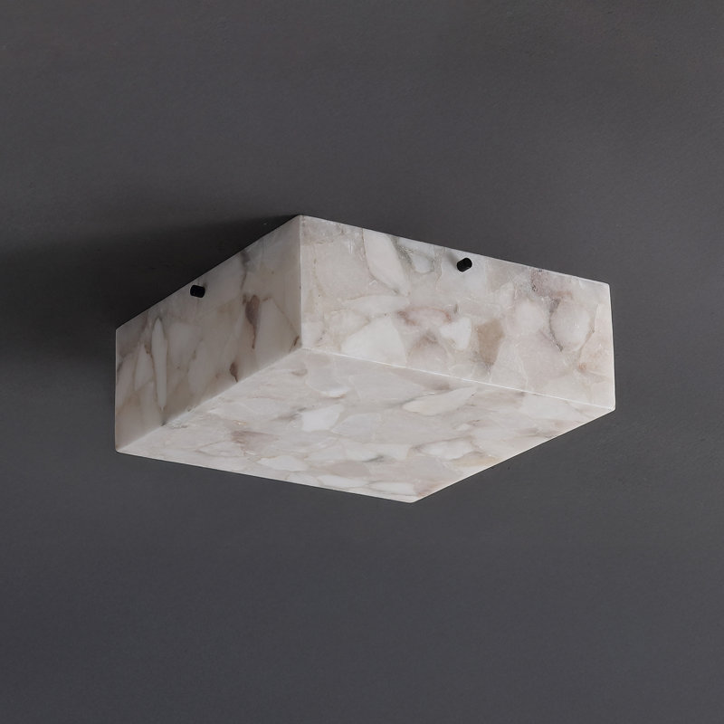 Plafonnier Brihany, Noir mat / marbre blanc