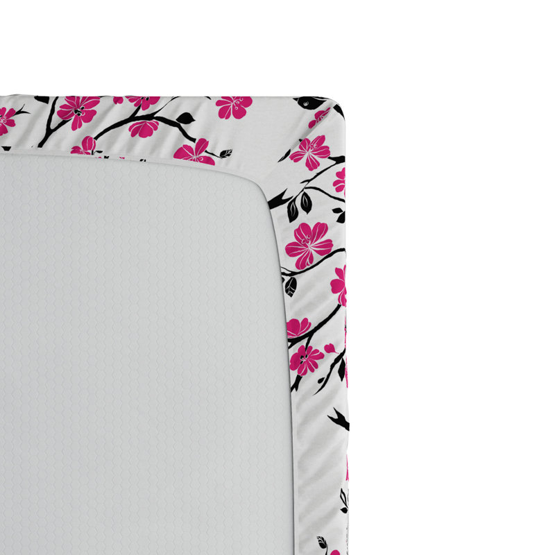 Cherry Blossom Microfiber Floral Fitted Sheet, Full Fitted Sheet