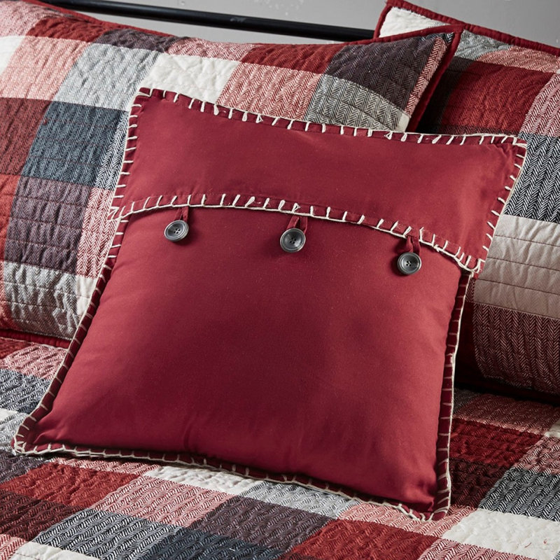 Ensemble de housse pour lit de jour réversible 6 pièces, Rouge