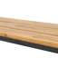 Banc en bois élégant avec base en métal pour la cour et le jardin, banc de 63 po de largeur, 15 po de profondeur, 17,7 po de hauteur, cour de soutien contemporaine en mélange de couleurs, en largeur,