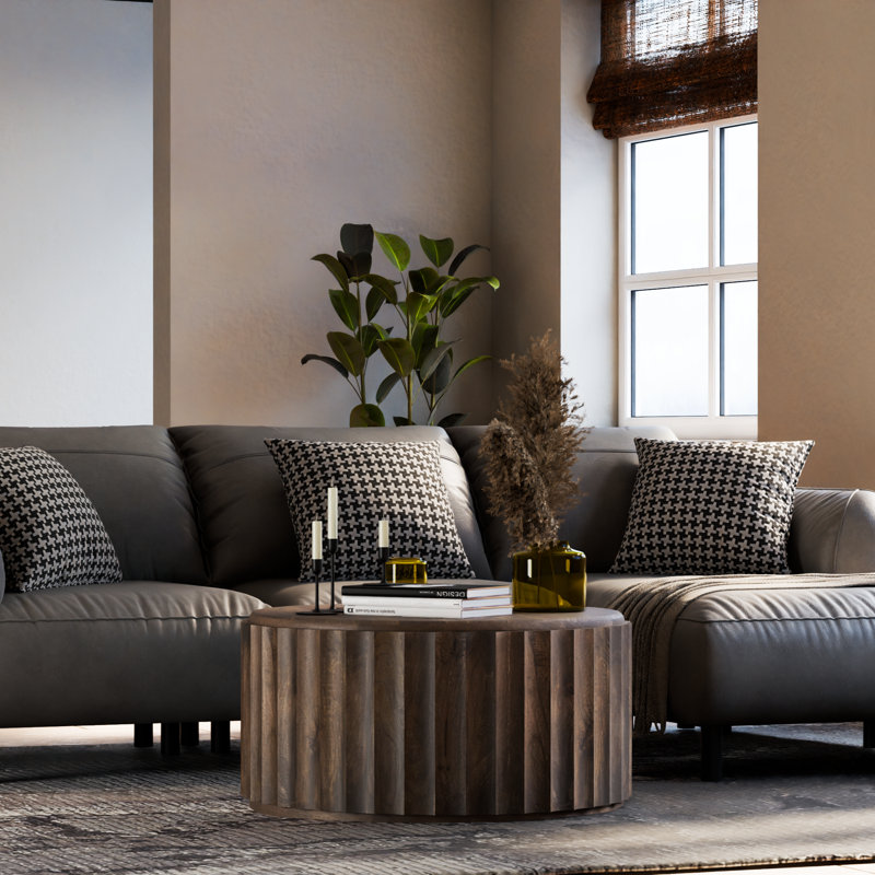 Table basse simple en bois massif Josiane, Noyer