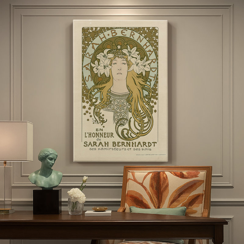 En l'honneur de Sarah Bernhardt -Gallery Wrapped Canvas by Alphonse Mucha, 24x36