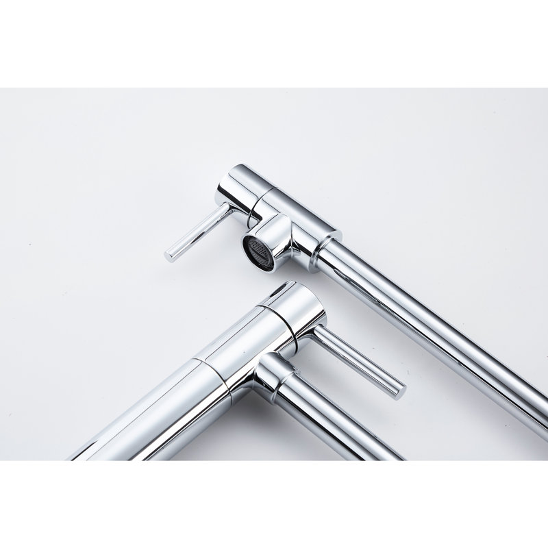 Pot Filler Faucet With Extension - Finish, Brass Body, 360 Rotation And Foldable Function, Double Handles For Smooth Water Flow, Corrosion Treatment Extendable Swivel & Foldable, Build, Effective