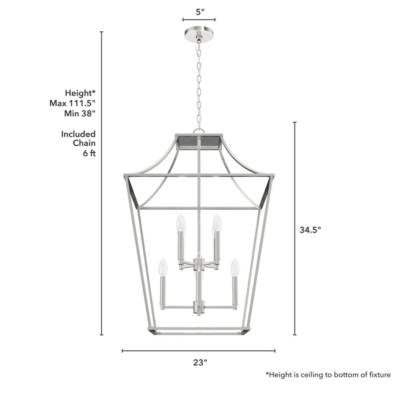 Laurel Ridge 8 Light Lantern Pendant, Brushed Nickel