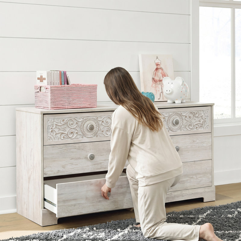 Commode double 6 tiroirs Hoang, Blanc