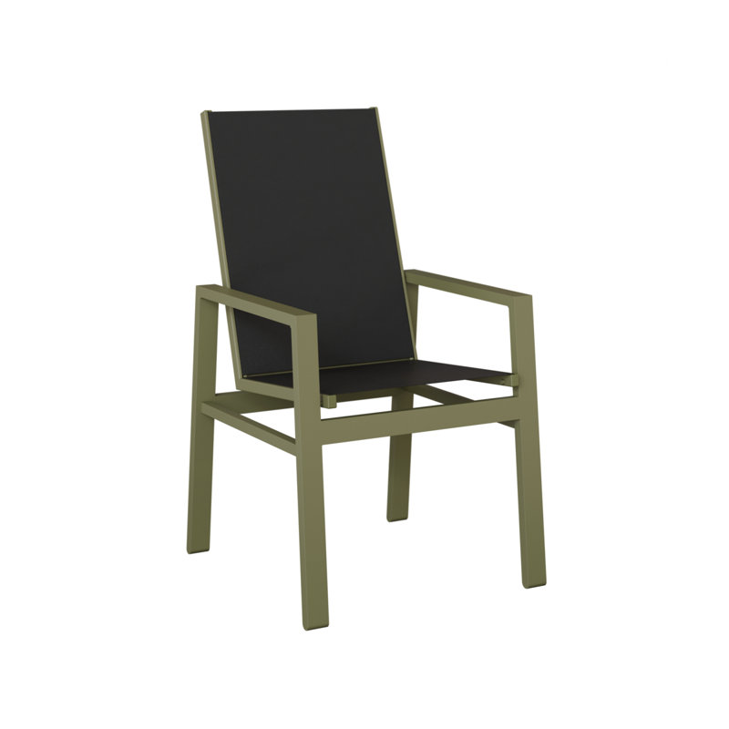 Chaise berçante à dossier haut Berlin Gardens Vida, Aluminium vert sauge, Noir