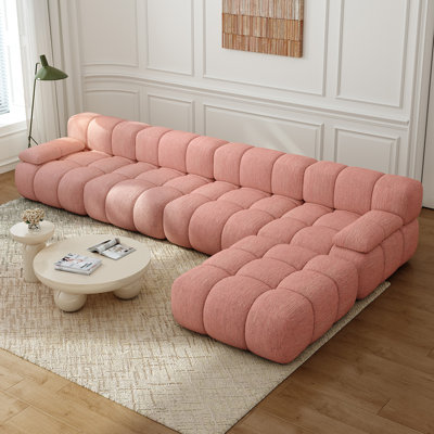 Canapé modulaire en L recouvert de velours côtelé 157 pièces de l 157,8 po